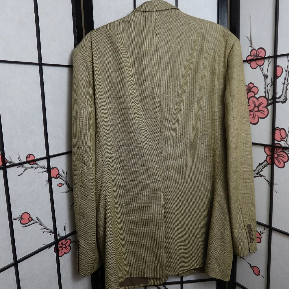 Vintage Club Room Olive Wool Silk Blend Blazer Sports Coat 44R